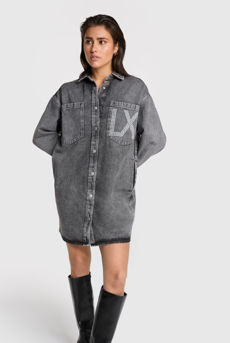 Woven Vintage Denim Pearl grey washed den