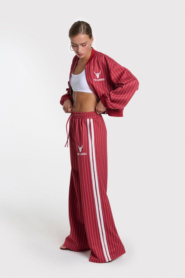 pinstripe cropped trainig jack cerise