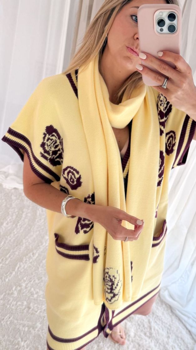 Margot dress yellow/burgundy
