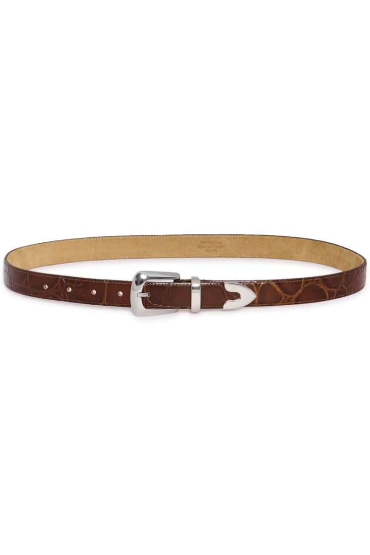 GZsuva patent belt dark brown coco