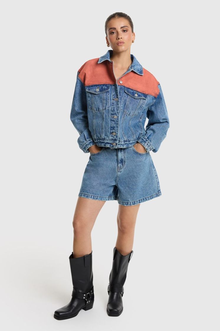 Woven Bermuda denim blue
