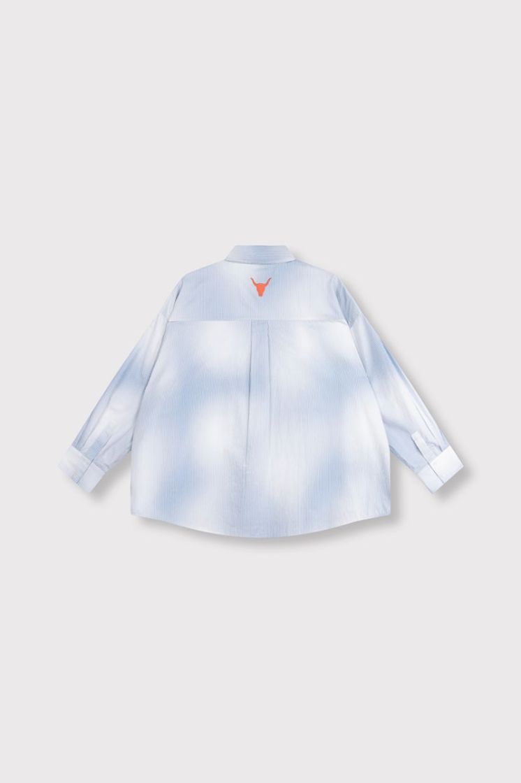Woven Faded Stripe Blouse soft blue