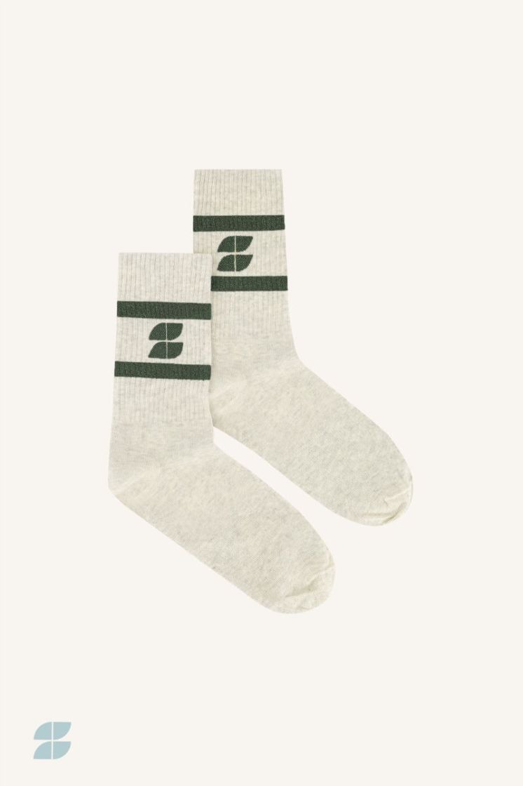 logo sparkle grey socks  bottle green
