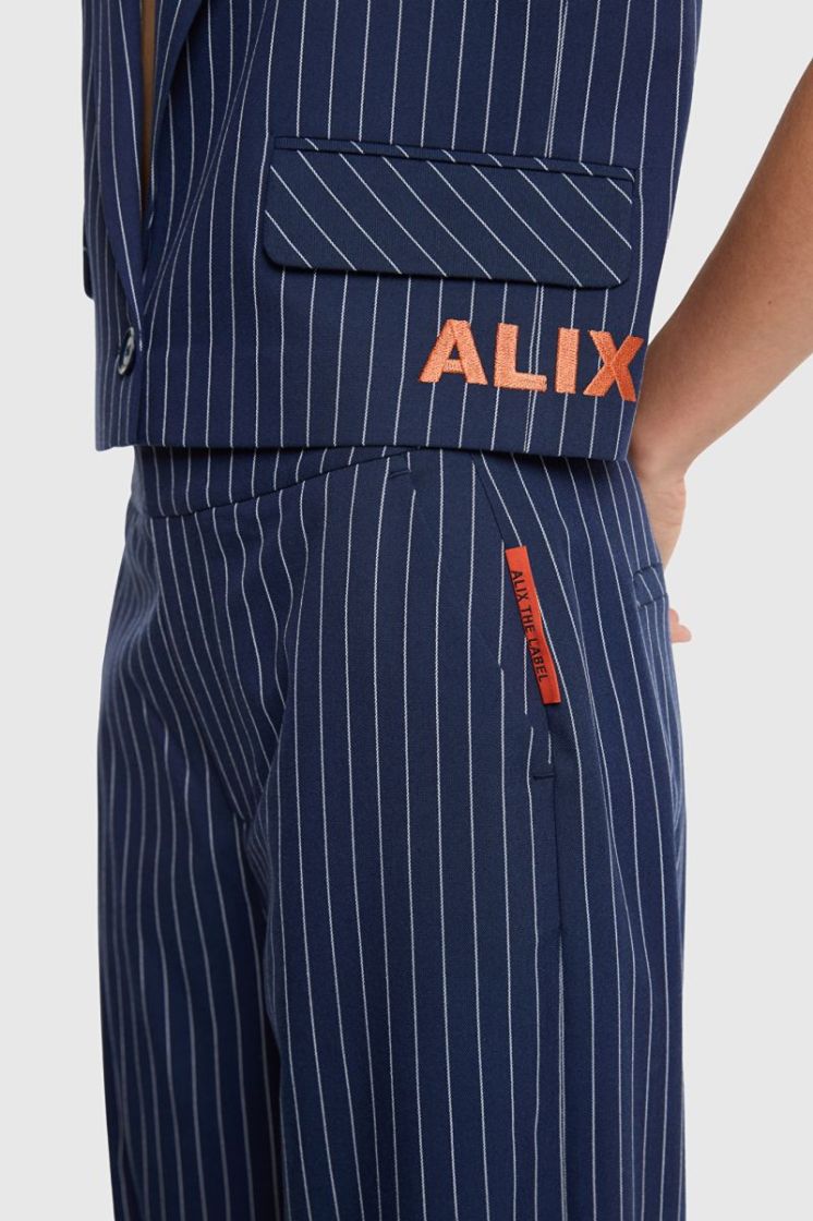 Woven Striped Barrel navy