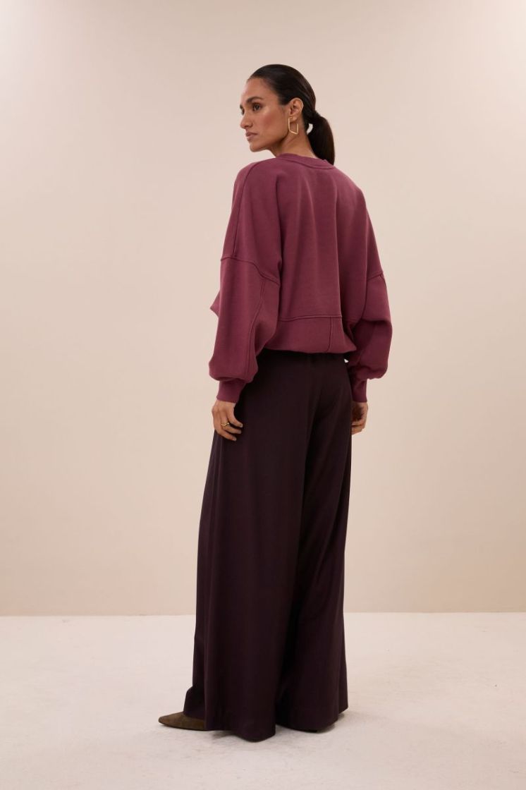 malyn logo sweater burgundy crush