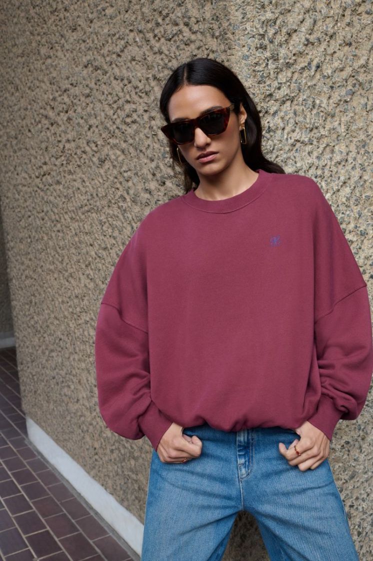 malyn logo sweater burgundy crush