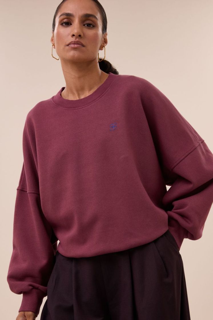 malyn logo sweater burgundy crush