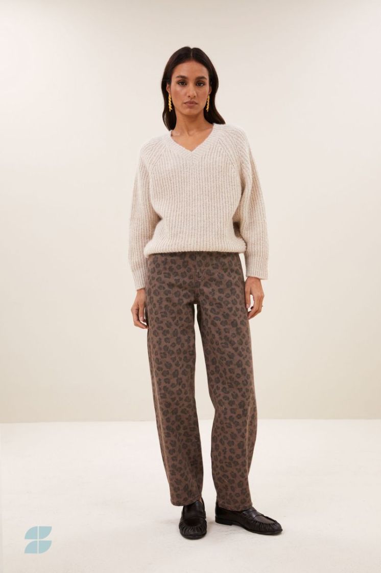lew cheetah chocolate pants chocolate brown