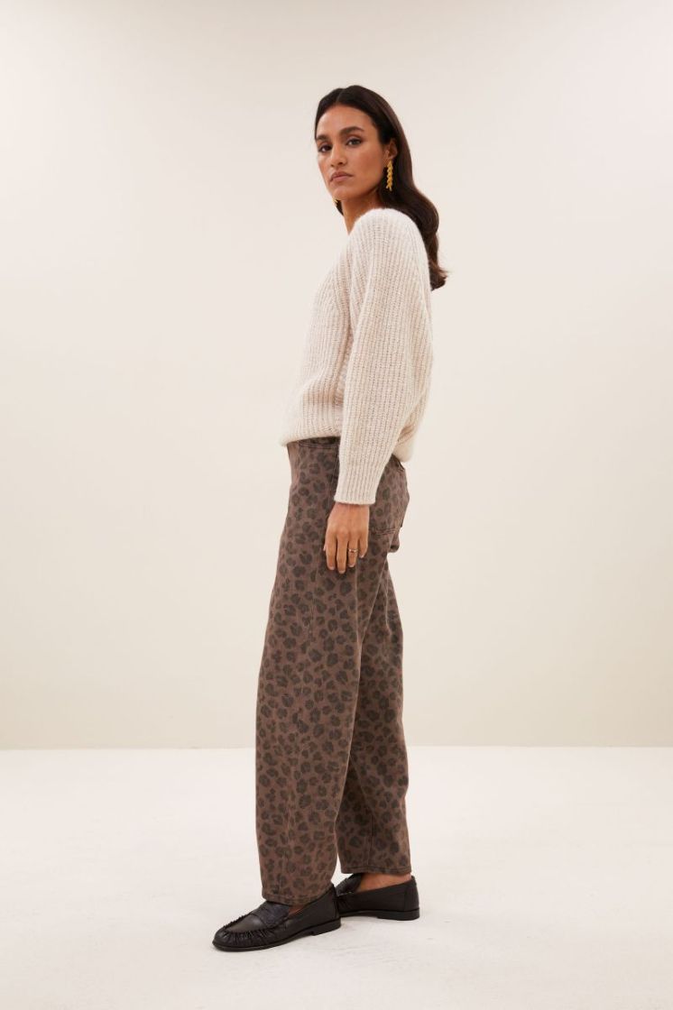 lew cheetah chocolate pants chocolate brown