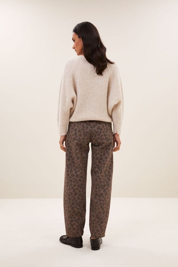lew cheetah chocolate pants chocolate brown