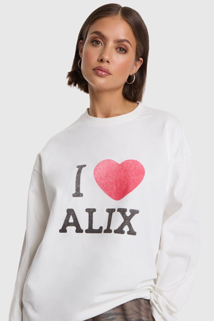 Knitted I Love Alix Longsleeve soft white