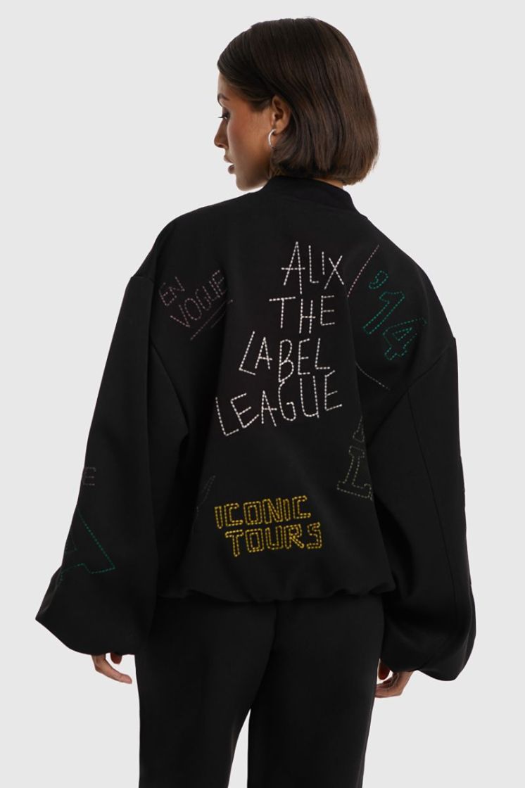 Woven Artwork Bomber black